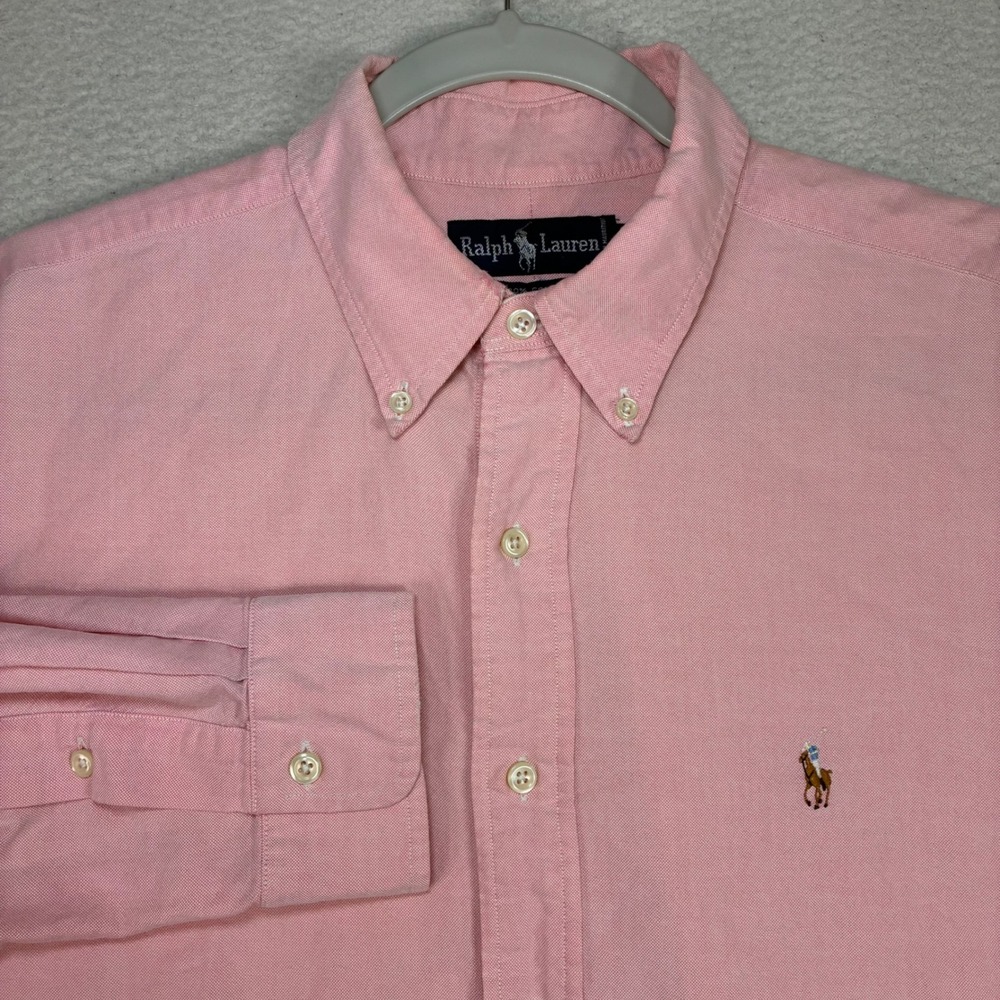 Polo Ralph Lauren Flesh Pony Oxford Shirt Men 17-36 Pink Long Sleeve OCBD Button